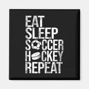 Aimant Manger Sommeil Football Hockey Répéter Jeu de Spor