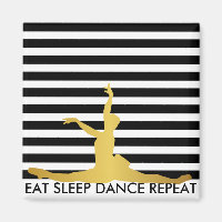 Mangez Danser Dormir Répéter Stripes Noires Baller