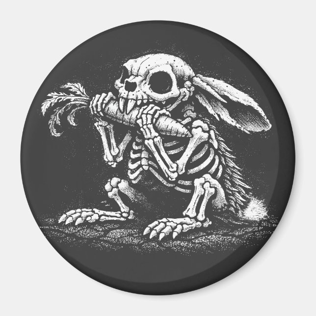 Aimant Mangez des légumes – Lapin mort par BurnsInHell (Devant)