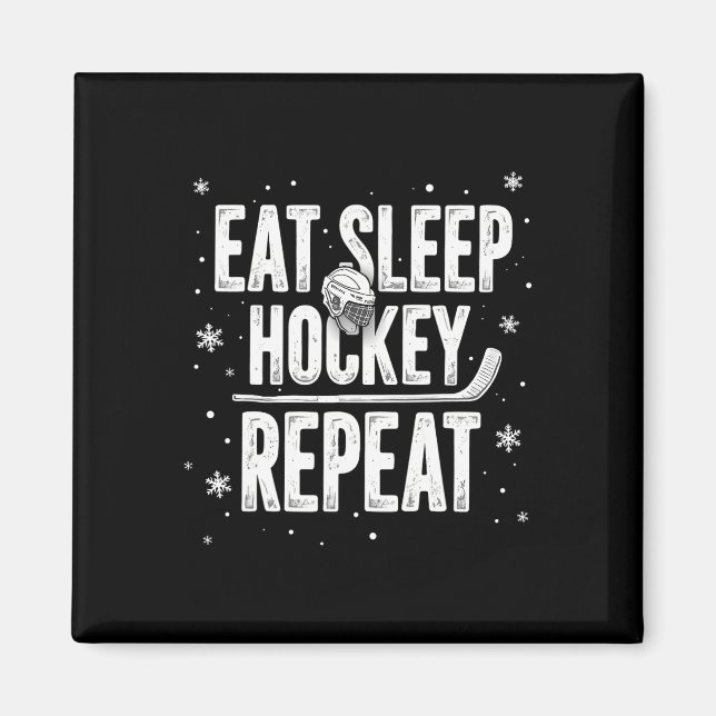 Aimant Mangez le sommeil Hockey Répéter Funny Vacances Sp (Devant)