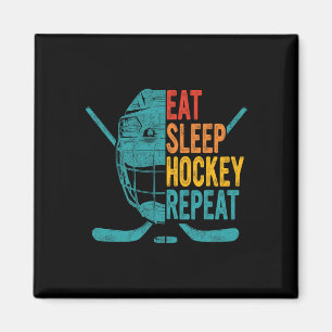 Aimant Mangez le sommeil Hockey Répéter Hockey amusant Ho