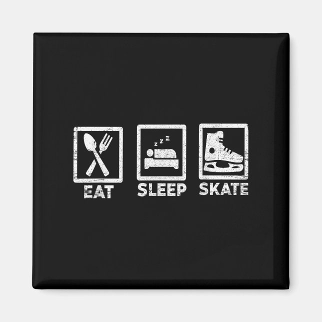 Aimant Mangez Patinage de sommeil Répéter Patinage de gla (Devant)