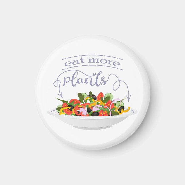 Aimant Mangez plus de plantes frais motivation salade let (Devant)