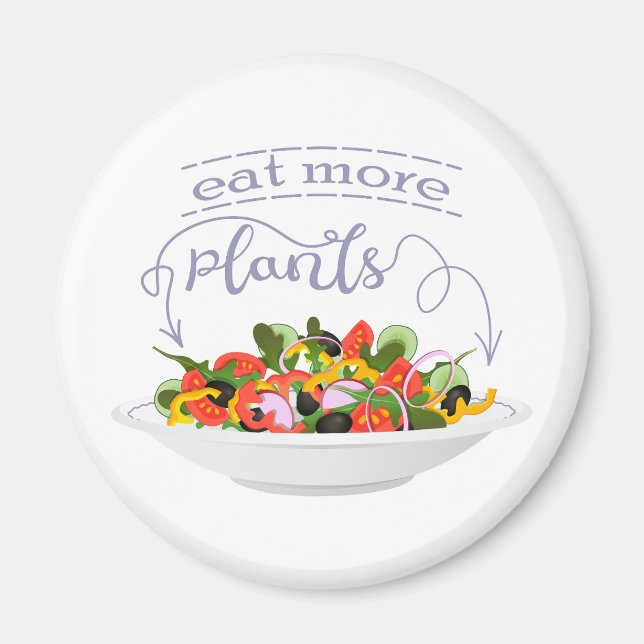 Aimant Mangez plus de plantes frais motivation salade let (Devant)