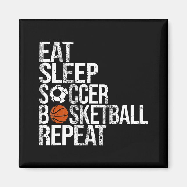 Aimant Mangez Sleep Football Basket Répéter Fun Ball (Devant)