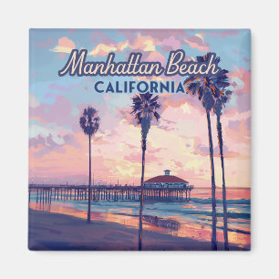 Aimant Manhattan Beach Californie Los Angeles Retro