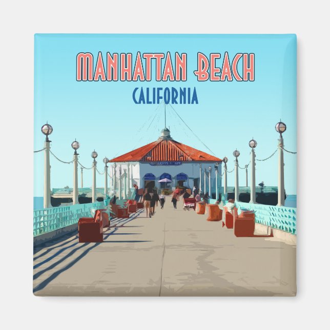 Aimant Manhattan Beach Pier Los Angeles Californie (Devant)