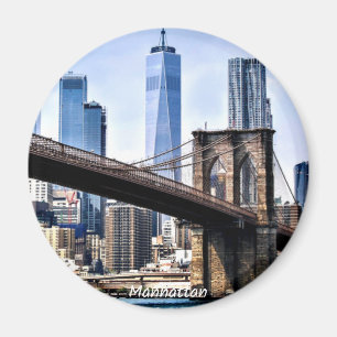 Aimant Manhattan, photo de la ville avec gratte-ciel