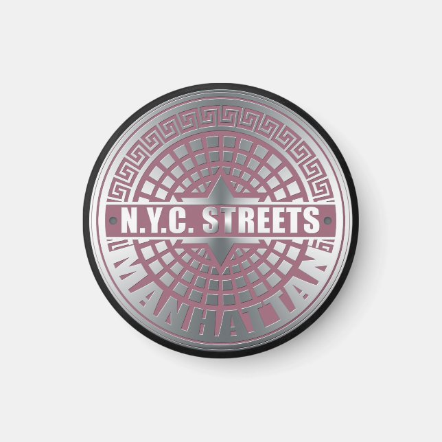 Aimant Manhole Covers Manhattan (Devant)