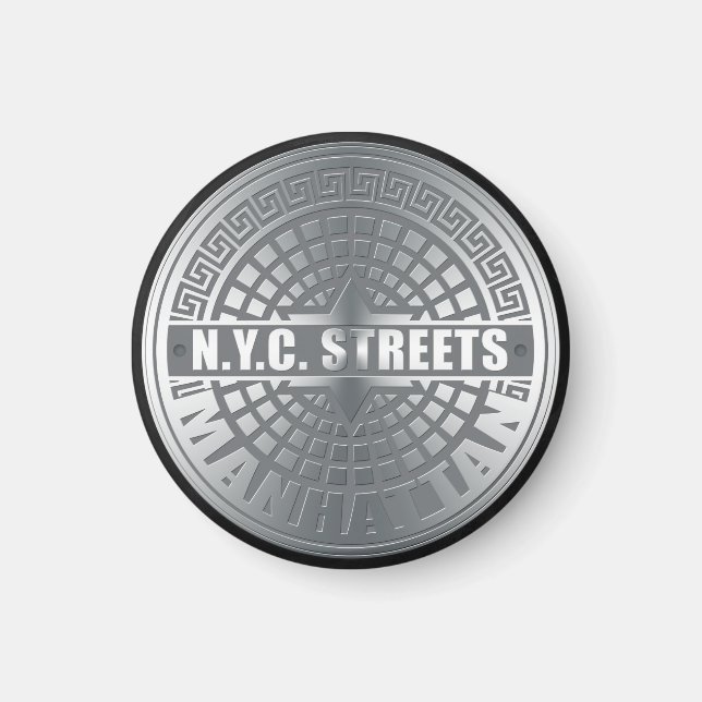 Aimant Manhole Covers Manhattan (Devant)