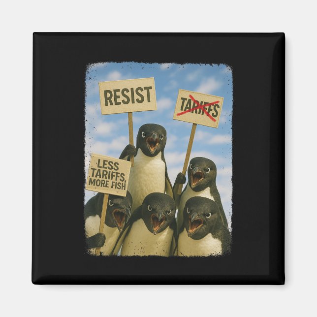 Aimant Manifestation de Pingouin contre le militantisme d (Devant)
