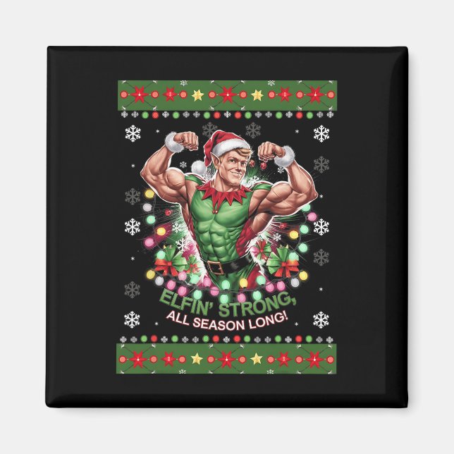 Aimant Manifestation Elf de Noël Elfin' Strong Toute la s (Devant)