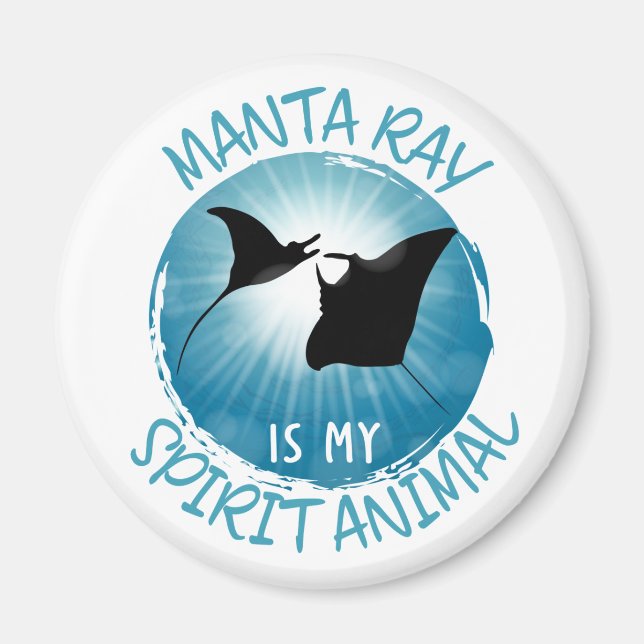 Aimant Manta Ray est mon esprit animal (Devant)