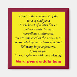 Aimant Mantra Padmasambhava & Prière Sept Lignes / Guru