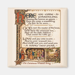 Aimant Manuscrit enluminé de la chanson traditionnelle du
