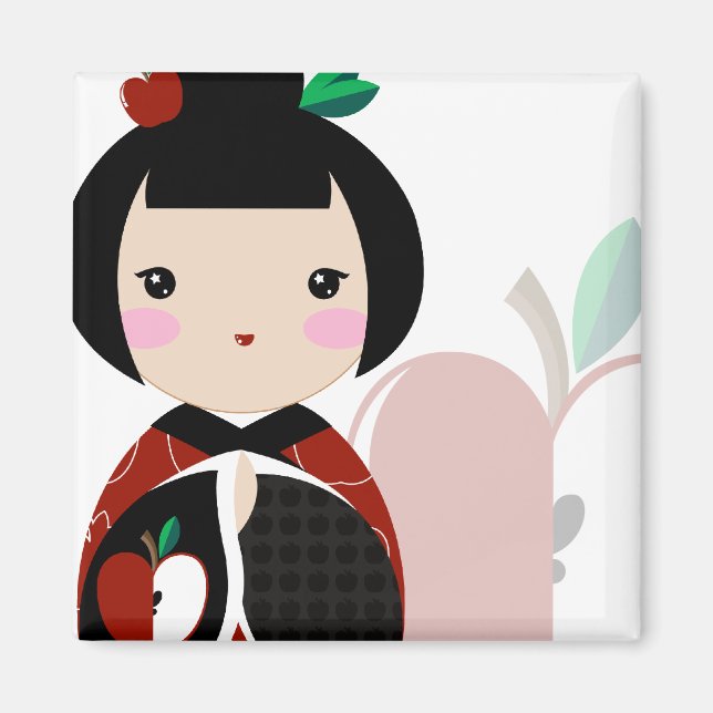 Aimant Manzanita Kokeshi Gros plan (Devant)