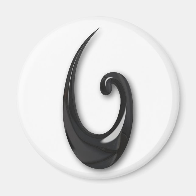 Aimant Maori-Poisson Hook-obsidian (Devant)
