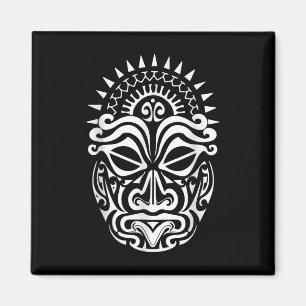 Aimant Maori Polynesian Tattoo Haka Dance Face Mask Head