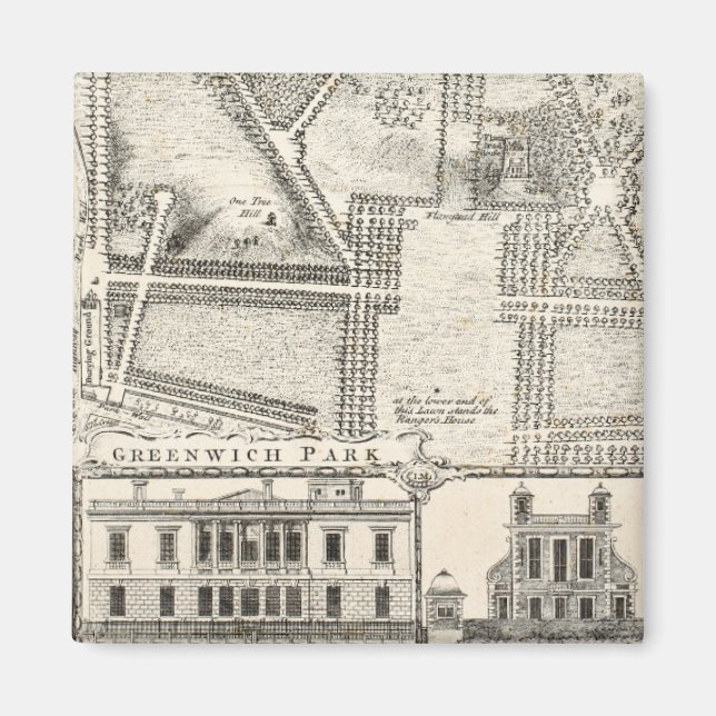 Aimant Map of Greenwich Park (Devant)