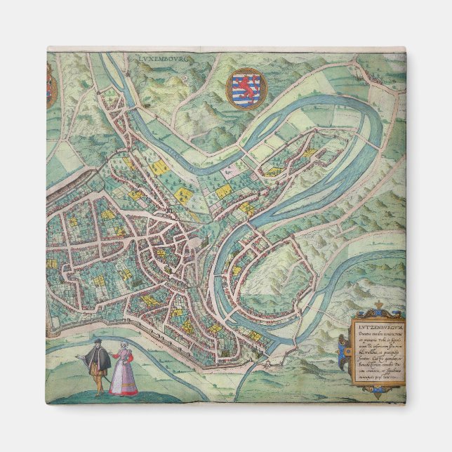 Aimant Map of Luxembourg, from 'Civitates Orbis Terrarum' (Devant)