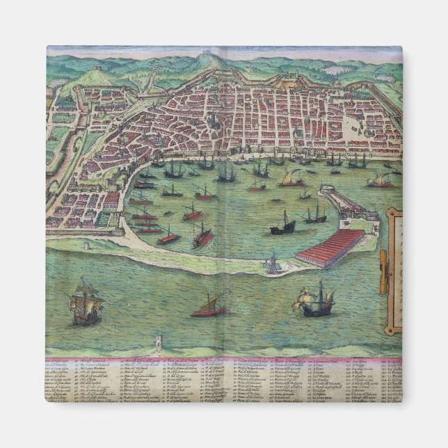 Aimant Map of Messina, from 'Civitates Orbis Terrarum' by (Devant)