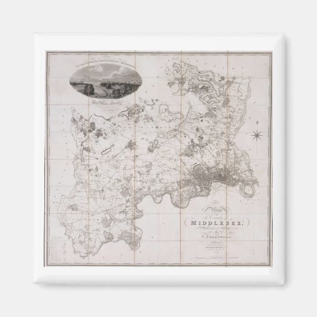 Aimant Map of the County of Middlesex, published 1819 (pr (Devant)