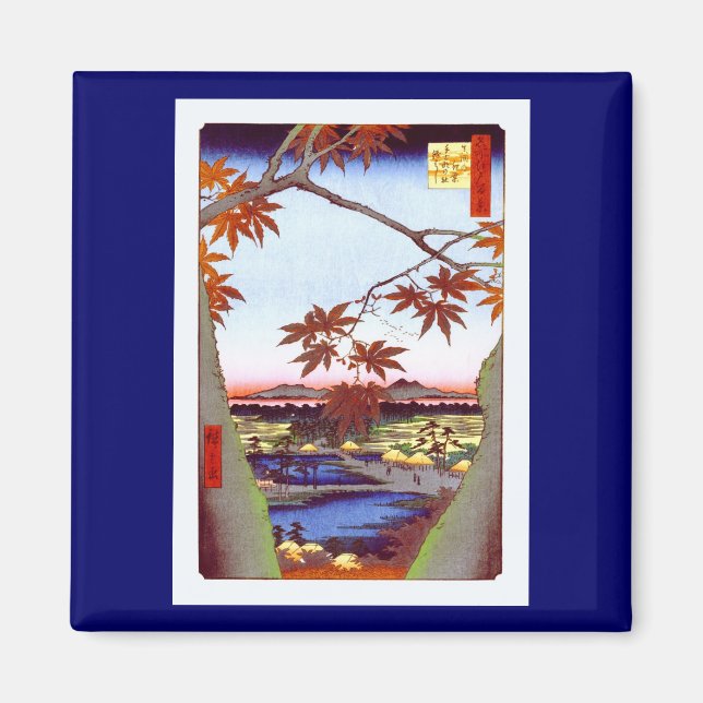 Aimant Maple Trees Tekona Hiroshige Vintage japonais (Devant)