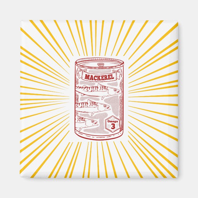 Aimant Maquereau Poisson en conserve (Devant)