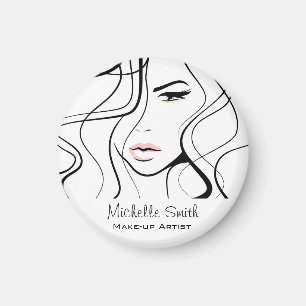 Aimant Maquillage féminin minimaliste noir et blanc éléga