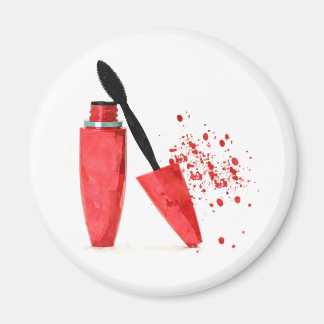 Aimant Maquillage mascara mode glamour tendance rouge (Devant)