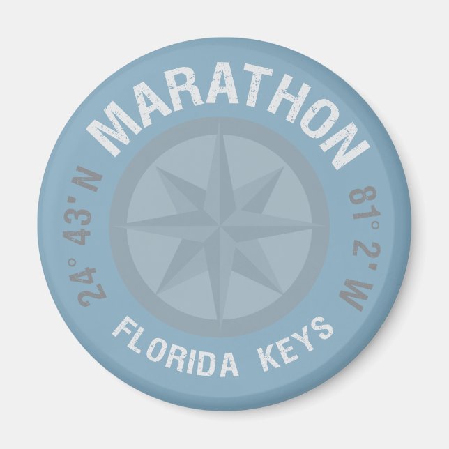 Aimant Marathon Florida Keys Latitude Nautique Longitude (Devant)
