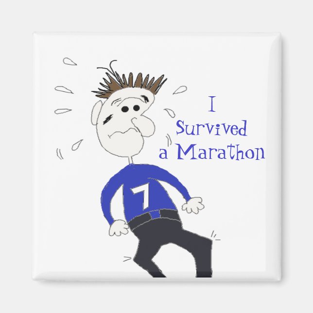 Aimant Marathonien de dessin animé (Devant)