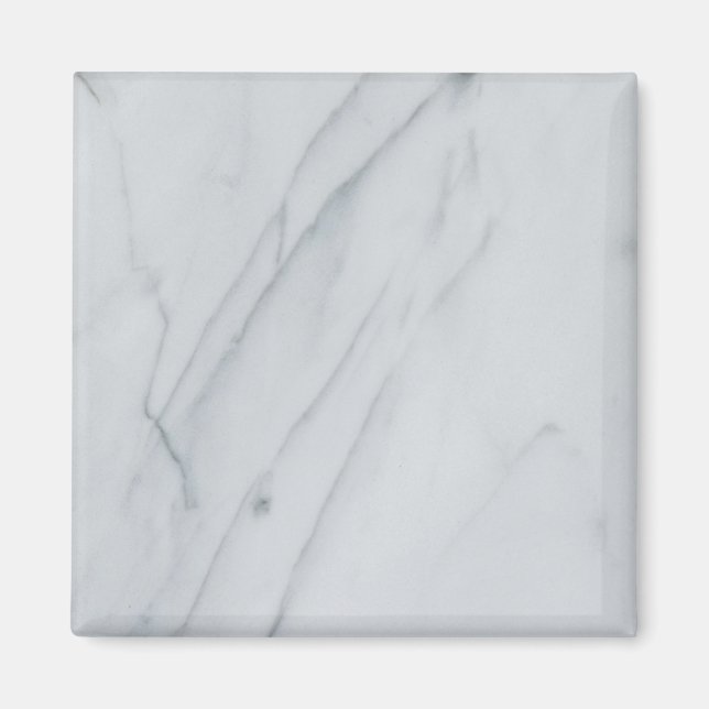 Aimant Marbre blanc Pierre Carré magnétique (Devant)