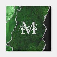 Marbre d'agate vert et argent