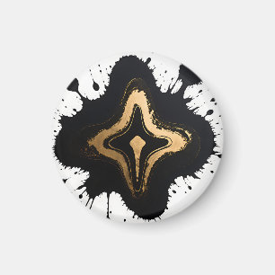 Aimant Marbre Fluide Abstrait Luxe Noir Or