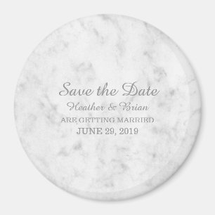 Aimant Marbre gris élégant Enregistrer la date