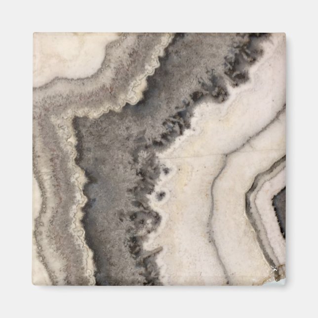 Aimant Marbre gris noir blanc agneau naturel pierre (Devant)