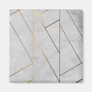 Aimant Marbre gris peroné or géométrique