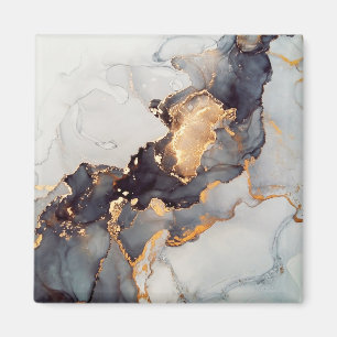 Aimant Marbre noir blanc or