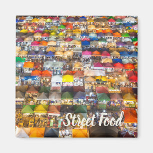 Aimant Marché alimentaire de rue Rod Fai Bangkok Thaïland