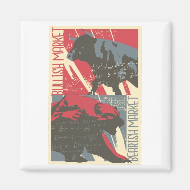 Aimant Marché aux taureaux et aux ours - Jour Traders Cad (Devant)