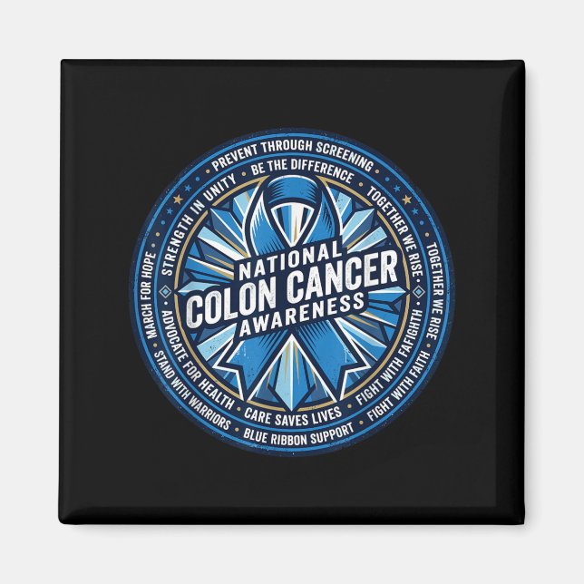 Aimant Marche Bleue de Sensibilisation au Cancer du Côlon (Devant)