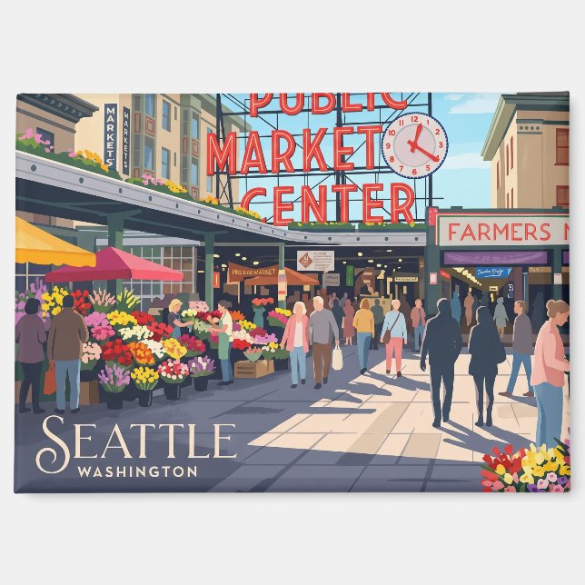 Aimant Marché Pike Place USA (Recto)