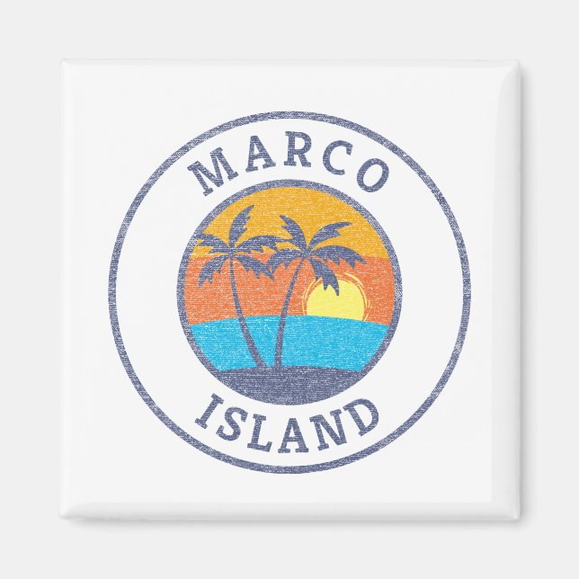 Aimant Marco Island, Floride Style Classique Démodé (Devant)