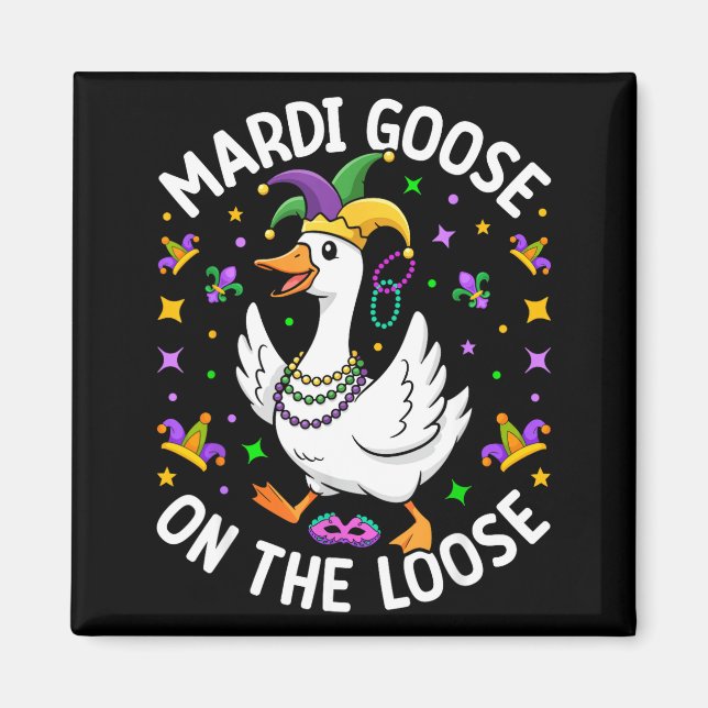 Aimant Mardi Goose en liberté drôle fou bouffon canard Ca (Devant)