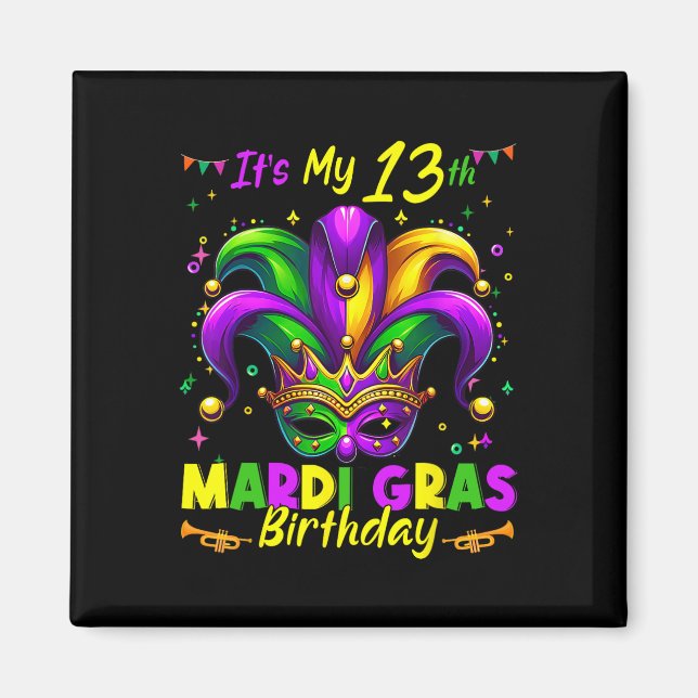 Aimant Mardi Gras 13e anniversaire Gras Mardi 13 ans (Devant)