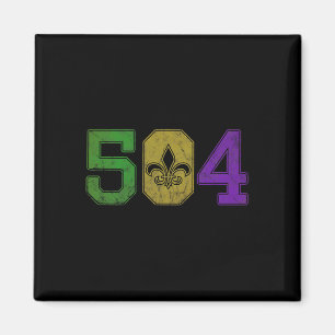 Aimant Mardi Gras 504 T Shirt Nola Nouvelle Orléans Louis