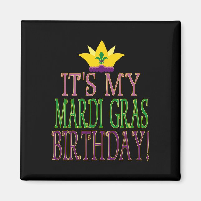 Aimant Mardi Gras Anniversaire - Fun Mardi Gras Thème (Devant)