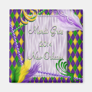 Aimant Mardi Gras Arlequin avec Embellistions