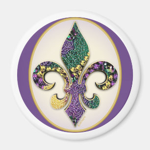 Aimant Mardi Gras Bead Fleur de lis